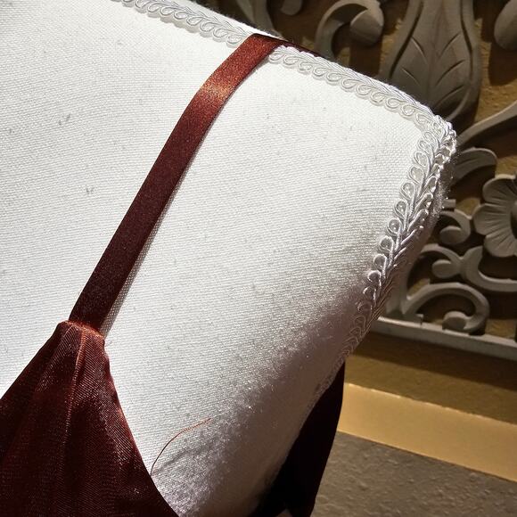 Galina Signature 4 Rust Satin Formal Gown Long Maxi Dress Bridesmaid Evening - Picture 7 of 13